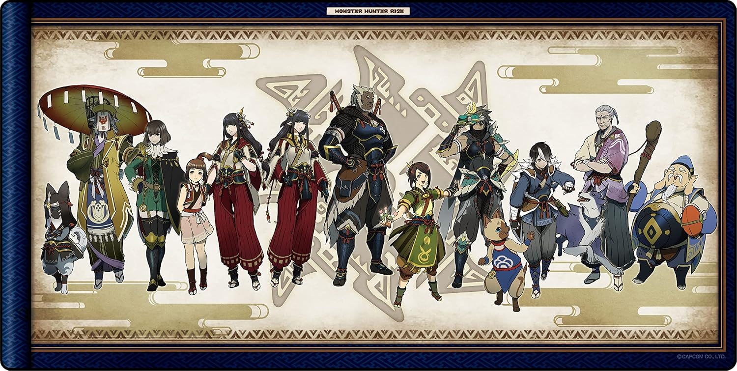 Monster Hunter Rise Gaming Desk Mat People of Kamura